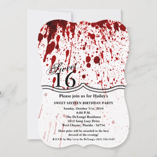 Söt 16-dagars Inbjudan blodsspridare Vampyre Go (Framsida)