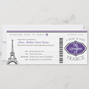 Söt 16-dagarsboardingpass till Paris Inbjudningar