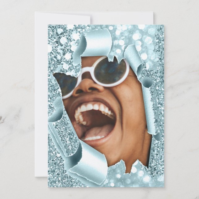 Söt 16:e 15:e Möhippan 3D Blue Student Inbjudningar (Framsida)