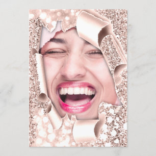 Söt 16:e 15:e Möhippan 3D Ro Glitter Inbjudningar