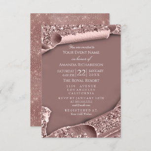 Söt 16:e födelsedag Möhippa 3D Glitter Ro Inbjudningar