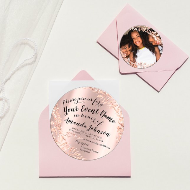 Söt 16:e födelsedag Royal för foto-Blommigt Ro Ros Inbjudningar (Skapare uppladdad)