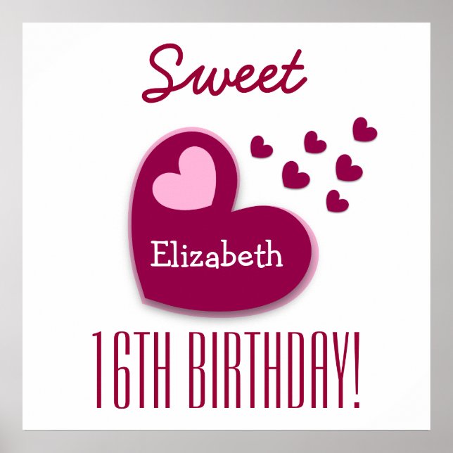 Söt 16:e födelsedag Spridning av örter A01C1 Poster (Framsidan)