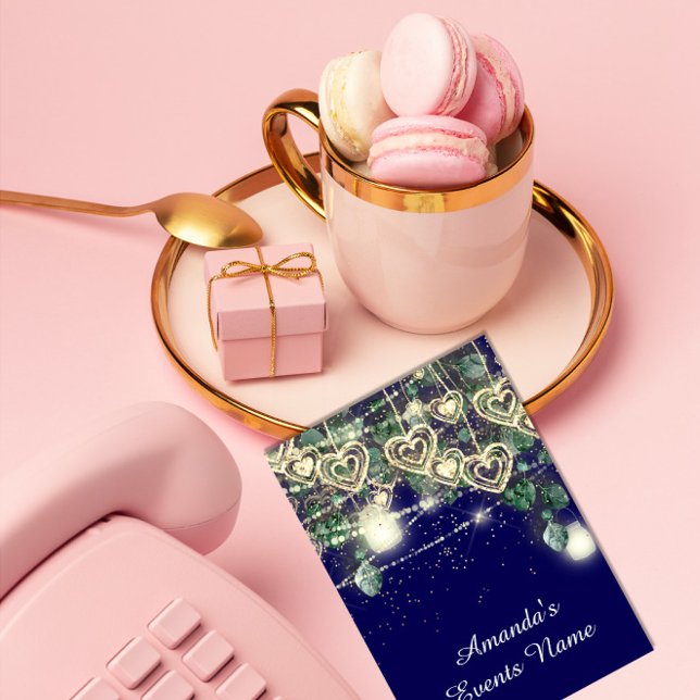 Söt 16:e Gröntens MÖHIPPA Rustic Guld Blue Inbjudningar (Skapare uppladdad)