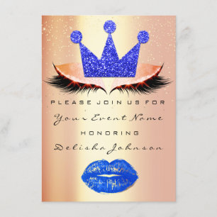 Söt 16:e Möhippan Blue Quinceanera Kiss Princess Inbjudningar