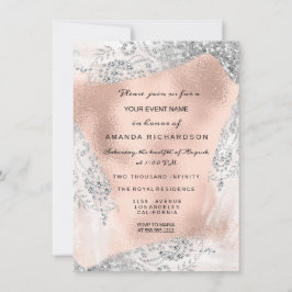 Söt 16:e Möhippan Diamond Dress Grått Silver Ro Inbjudningar