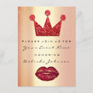 Söt 16:e Möhippan Quinceanera Kiss Krona Inbjudningar
