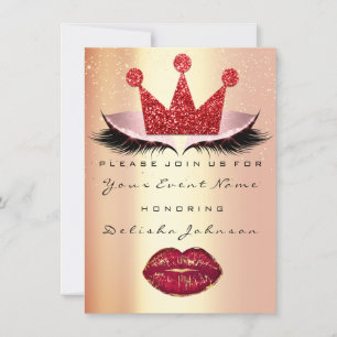 Söt 16:e Möhippan Quinceanera Kiss Krona Inbjudningar