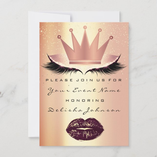 Söt 16:e Möhippan Quinceanera Kiss Princess Ro Inbjudningar (Framsida)
