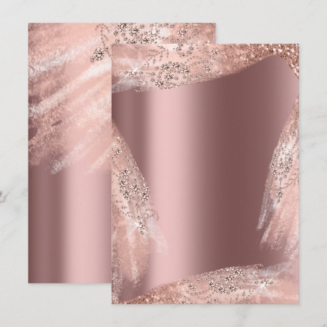 Söt 16:e Möhippan Ro Diamond Sparkly Inbjudningar (Fram/baksida)