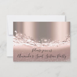 Söt 16:e Party-Ro-Glitter-Möhippan Inbjudningar