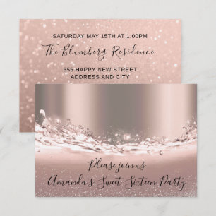 Söt 16:e Party-Ro-Glitter-Möhippan Inbjudningar