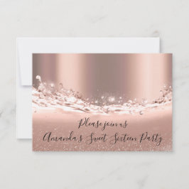 Söt 16:e Party-Ro-Glitter-Möhippan Inbjudningar