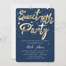 Söt 16:e snabbhämtning Smoky Blue Navy Guld