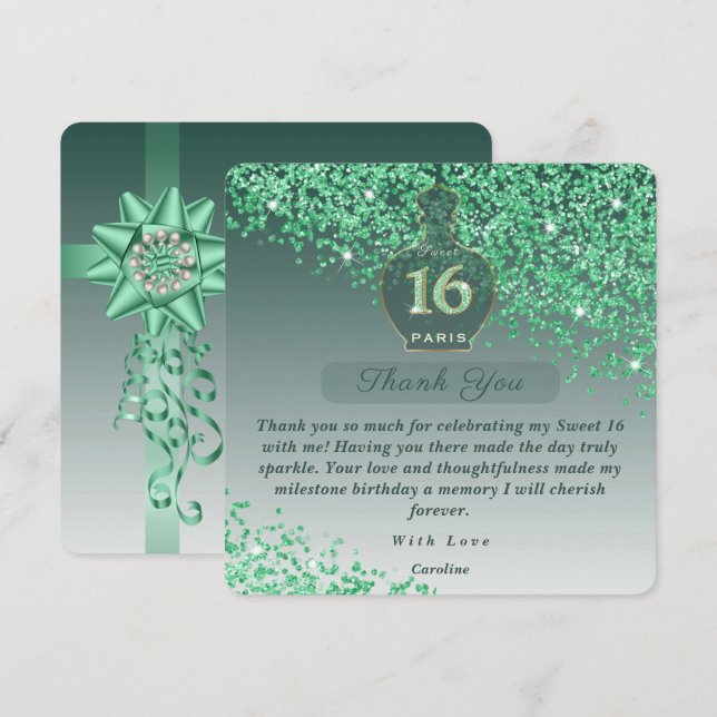 Söt 16 Emerald Fragrance Studio Tack Kort (Fram/baksida)