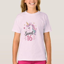 Söt 16 Enhörning Grafisk Tonårst-Shirt T Shirt