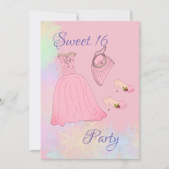 Söt 16 Firande av party Inbjudningar (Framsida)