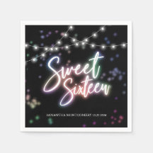 Söt 16 födelsedag Färglös Neonglöd Mörk Party