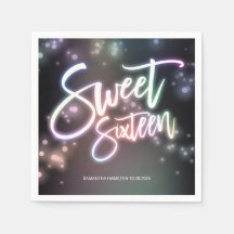 Söt 16 födelsedag Färglös Neonglöd Mörk Party