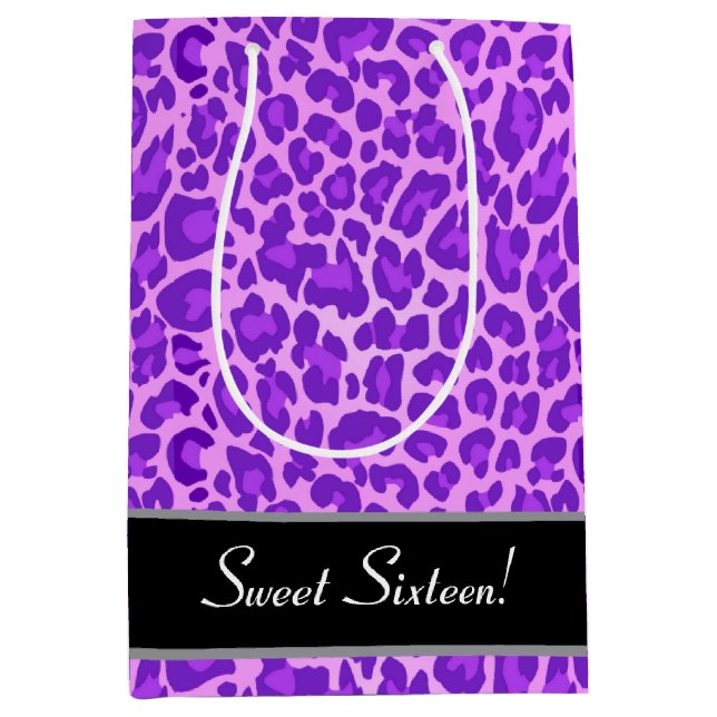 Söt 16 födelsedag flickaktigt purpurfärgad Leopard (Framsidan)