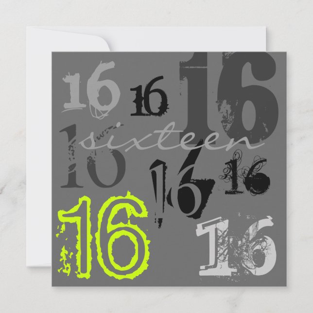 Söt 16 Födelsedagsfest inbjudan (Framsida)