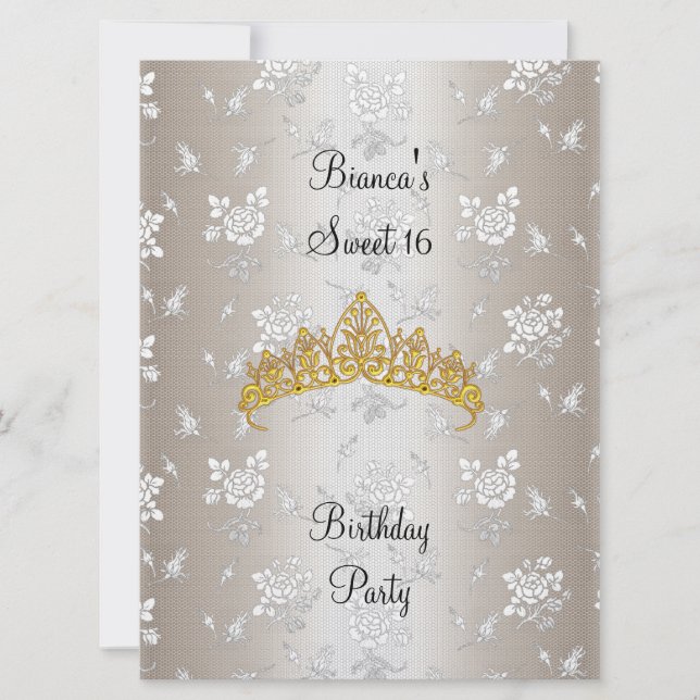 Söt 16 Födelsedagsfest inbjudan 2 (Framsida)