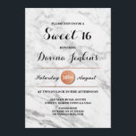 Söt 16 Födelsedagsfest Marble Ro Guld Inbjudan 18<br><div class="desc">Marble Ro Guld Elegant Birthday Inbjudningar. Utskrift bakåt ingår. Perfekt för alla åldrar. Ändra texten till kostym i party.</div>
