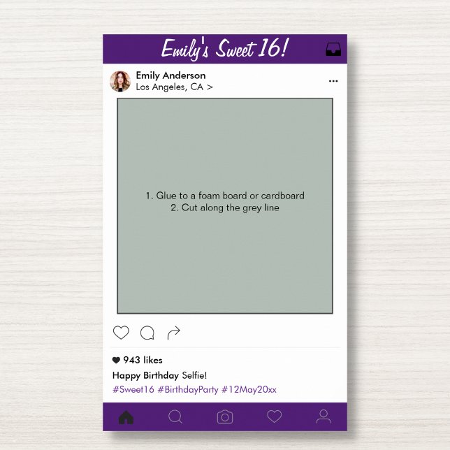 Söt 16 Födelsedagsfest Rekvisita Fotobox Ram Quinc Poster (Skapare uppladdad)