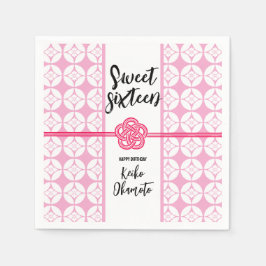 Söt 16 Födelsedagsfester 花 菱 七 宝 紋 Hanabishi Shipp Pappersservett