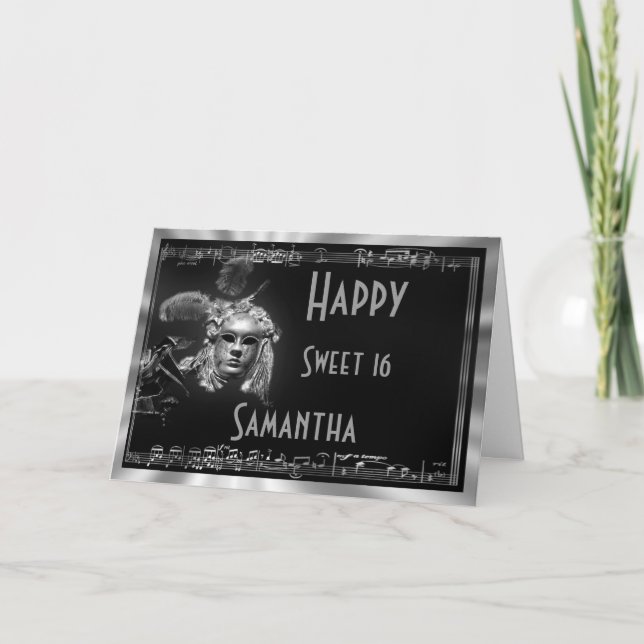 Söt 16 födelsedagsfester inbjudan (Framsida)