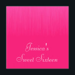 Söt 16 Födelsedagsfesters Shock rosa Statiskt Inbjudningar<br><div class="desc">Sweet sixteen Födelsedagsfest inbjudan. Lämpligt för alla födelsedagar och evenemang. Enkelt stil med färger av ljus rosa och keris statisk eller sömnad mönster på halvan. Osa finns på begäran i liknande stil.</div>