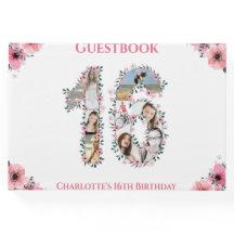 Söt 16 födelsedagsfoto Collage Flower Girl White