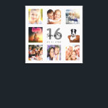 Söt 16 fotokollage vit namn canvastryck<br><div class="desc">En unik 16:e födelsedagspresent eller keepé som firar sitt liv med en kollage av 8 av dina foton. Lägg till bilder från hennes familj, vänner, sällskapsdjur, hobbieser eller drömresmål. Anpassa och lägg till namn, 16 år och ett datum. Grått och svart färgad brev. En vit chic bakgrund. Den här arbetsytan...</div>