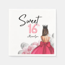 Söt 16 Glam Rosa White Balloons