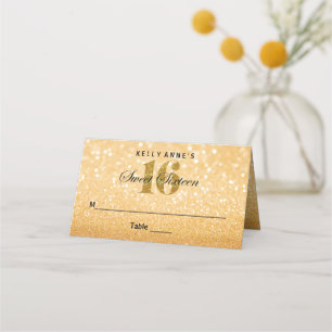 Söt 16 Glitter Bokeh Ljus Anpassningsbar Montering Placeringskort
