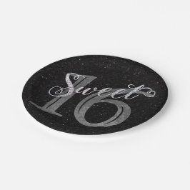 Söt 16 | Grått Grunge och Faux Silver Glitter