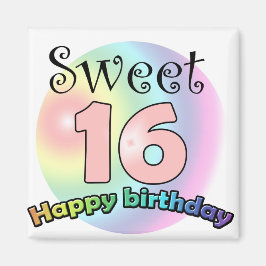 Söt 16 Grattis på födelsedagen Magnet