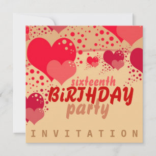 Söt 16 Hjärtdagsinbjudan Inbjudningar