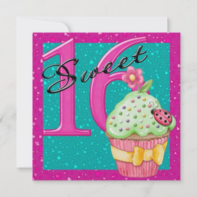 Söt 16 inbjudningar (Framsida)