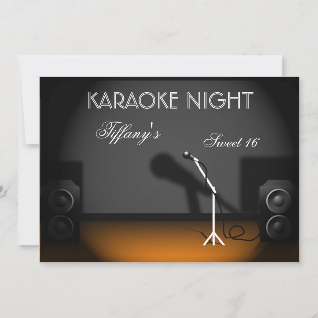 Söt 16 karaoke-kvällsinbjudan inbjudningar (Framsida)