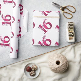 Söt 16 | Klassiskt rött och vitt vattenpass Presentpapper
