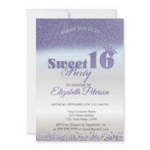 Söt 16 Lila Glitter Bokeh Ombre, Glittertiara