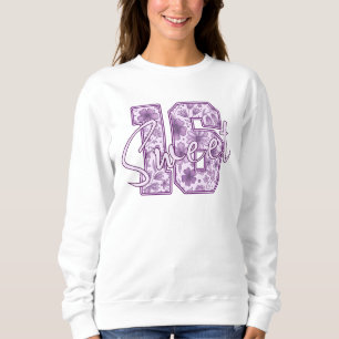 Söt 16 Lila Lavendel Blommig 16-årspresent T Shirt