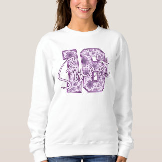 Söt 16 Lila Lavendel Blommig 16-årspresent T Shirt