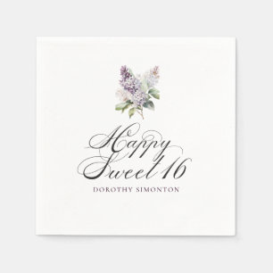 Söt 16 Lila Lilac Vår Flower Cocktail Pappersservett