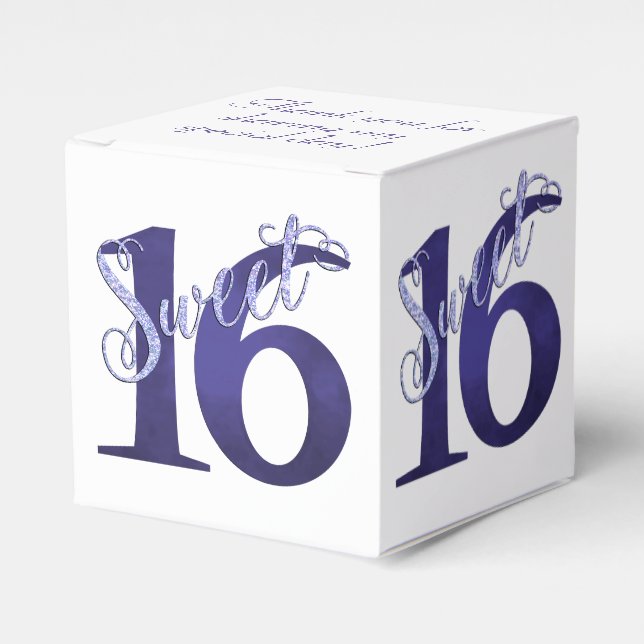 Söt 16 | Lila Watercolor Grunge och Glitter Presentaskar (Framsidan Sidan)