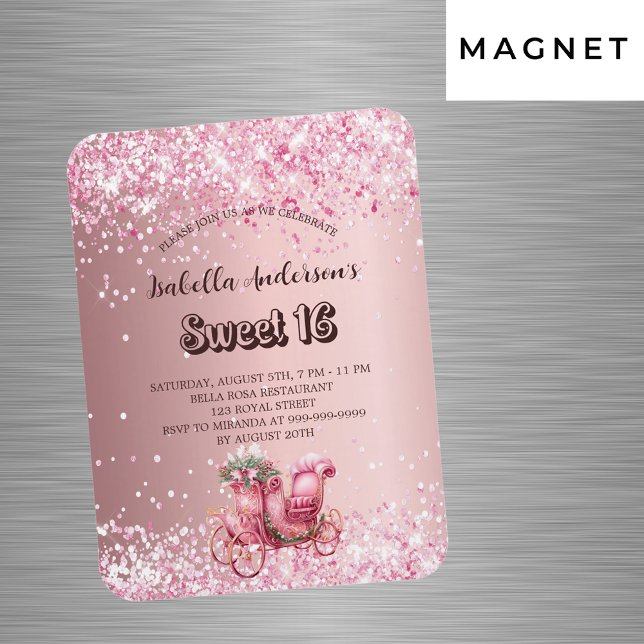 Söt 16 lyxinbjudan till rosa magnet (Skapare uppladdad)