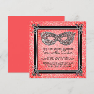 Söt 16 maskerad Party  Sweet sixteen födelsedag Inbjudningar