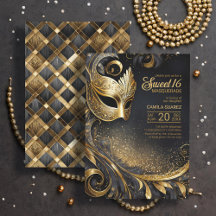 Söt 16 Masquerad Black Guld ID1032