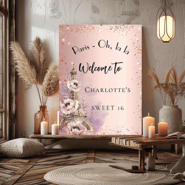 Söt 16 Paris eiffel torn ro guld välkomnas Poster (Skapare uppladdad)